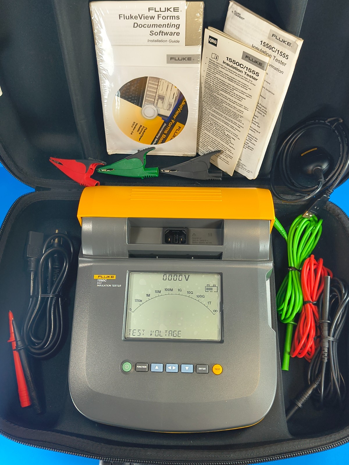 Fluke 1550C 5kV Insulation Tester Pristine Full Kit!