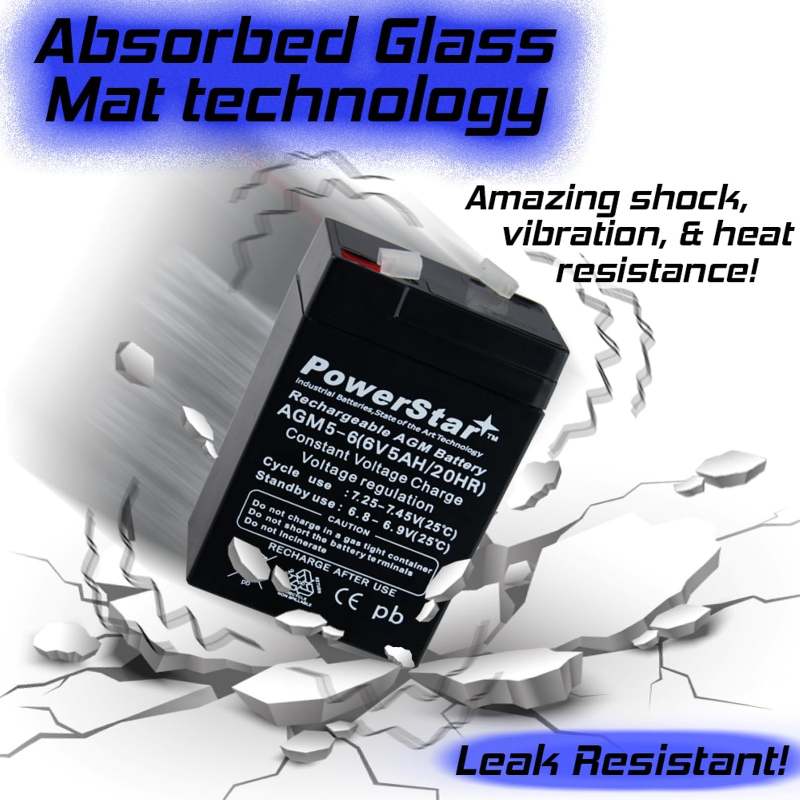 6 VOLT 5AH RECHARGEABLE GAME DEER FEEDER BATTERY 2PACK