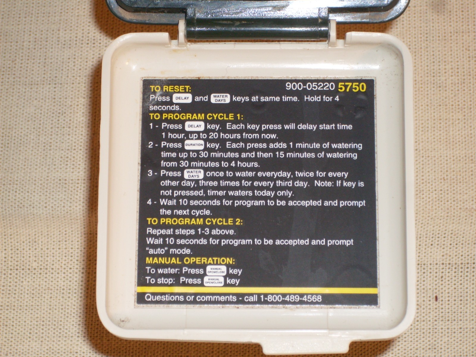 Lawn Watering Timer. Programmable 1-4 hrs duration, battery powered. #5750