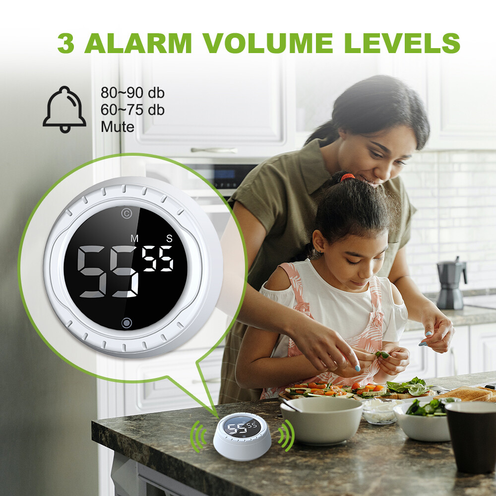 BALDR Digital Twist Kitchen Timer, Magnetic Countdown Count Up Timer LED Display