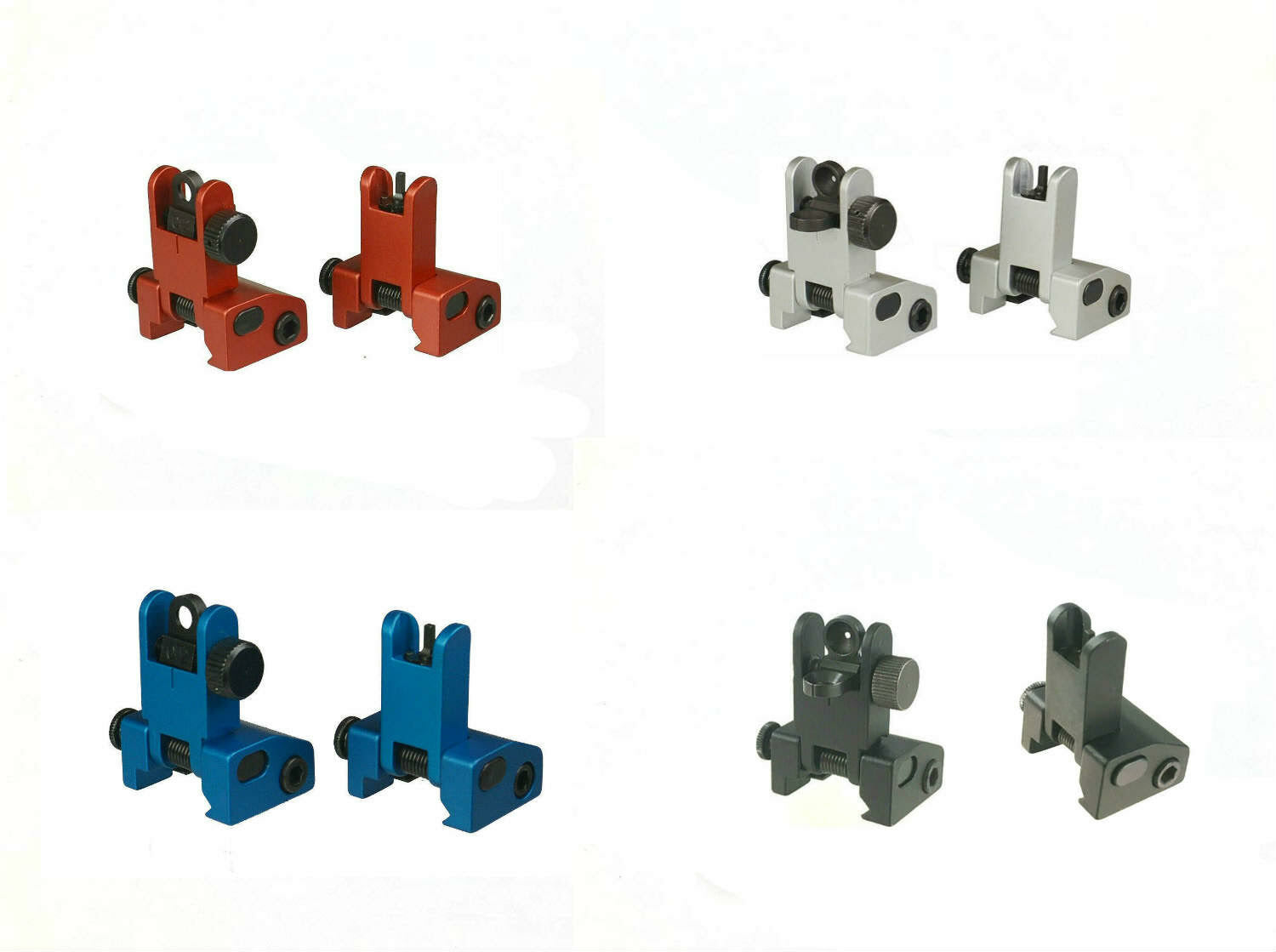 Aluminum Low Profile Sight Front and Rear Flip-Up Sight Set Picatinny