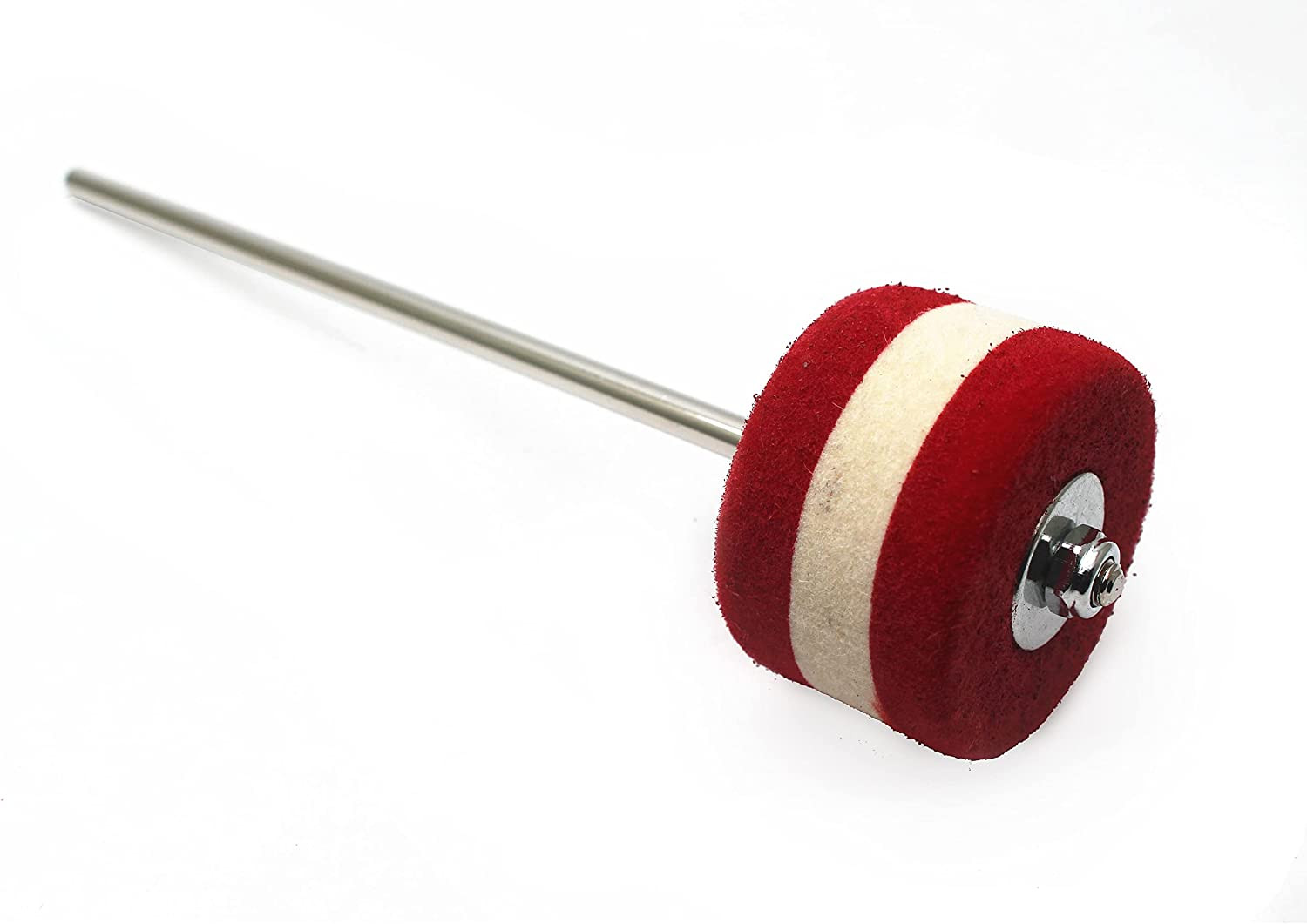 Stainless Steel Shaft Red Felt Bass Drum Beater Kick Drum Pedal Percussion Instr