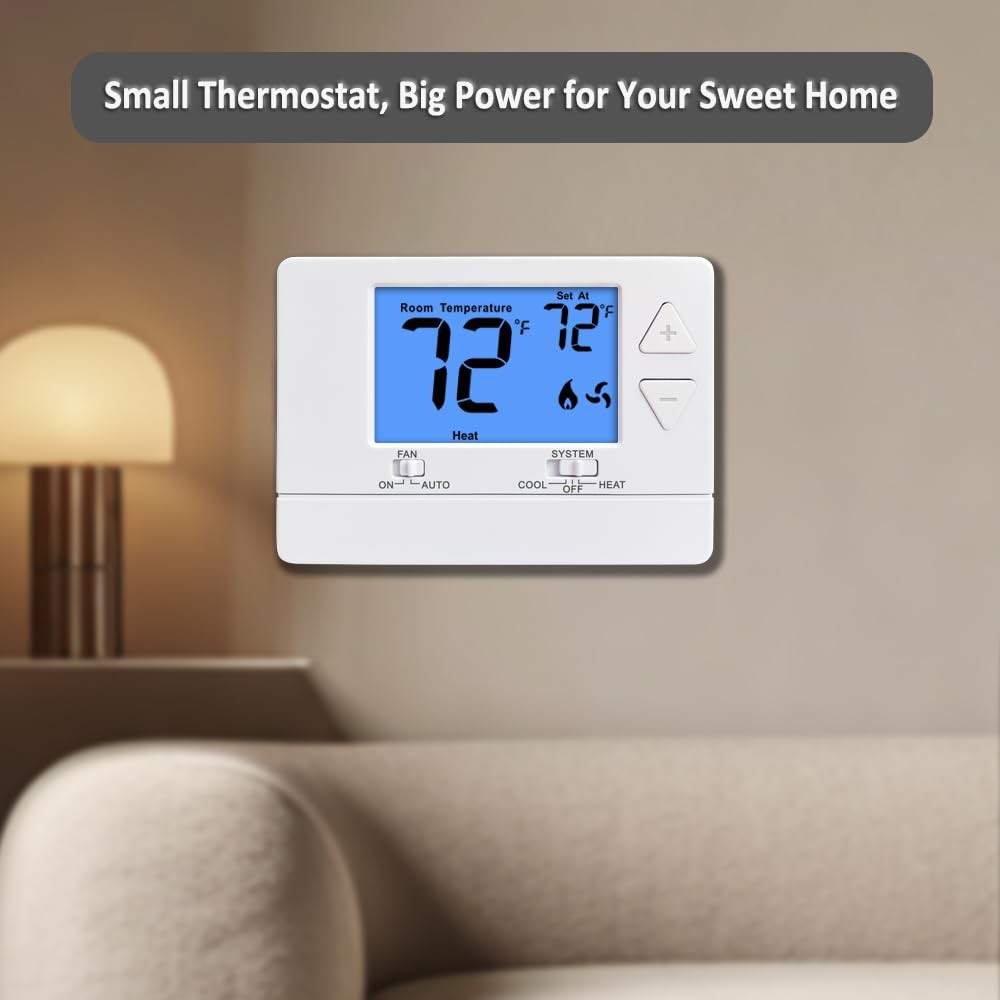 NonProgrammable Thermostat for House, Digital Energy-Saving Thermostat,Single