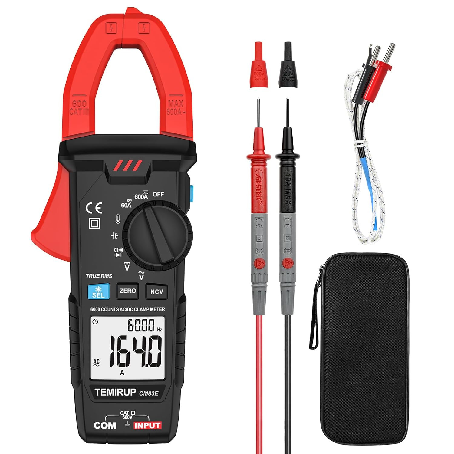 Digital Clamp Meter Multimeter, TRMS 6000 Counts 600A Current Amp Volt Meter, Au