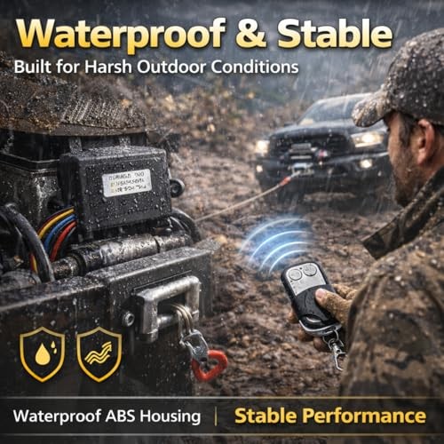 Wireless Winch Remote Control Kit, 12V 24V Universal Winch Wireless Remote