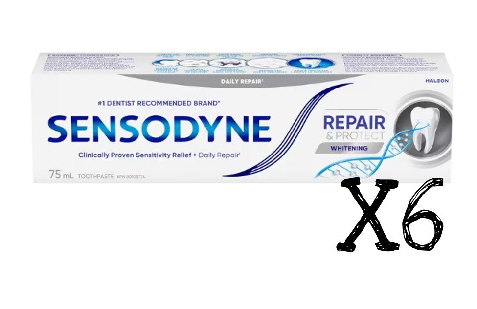 75ml Sensodyne Repair Protect Daily Repair Toothpaste Whitening Novamin x6 tube