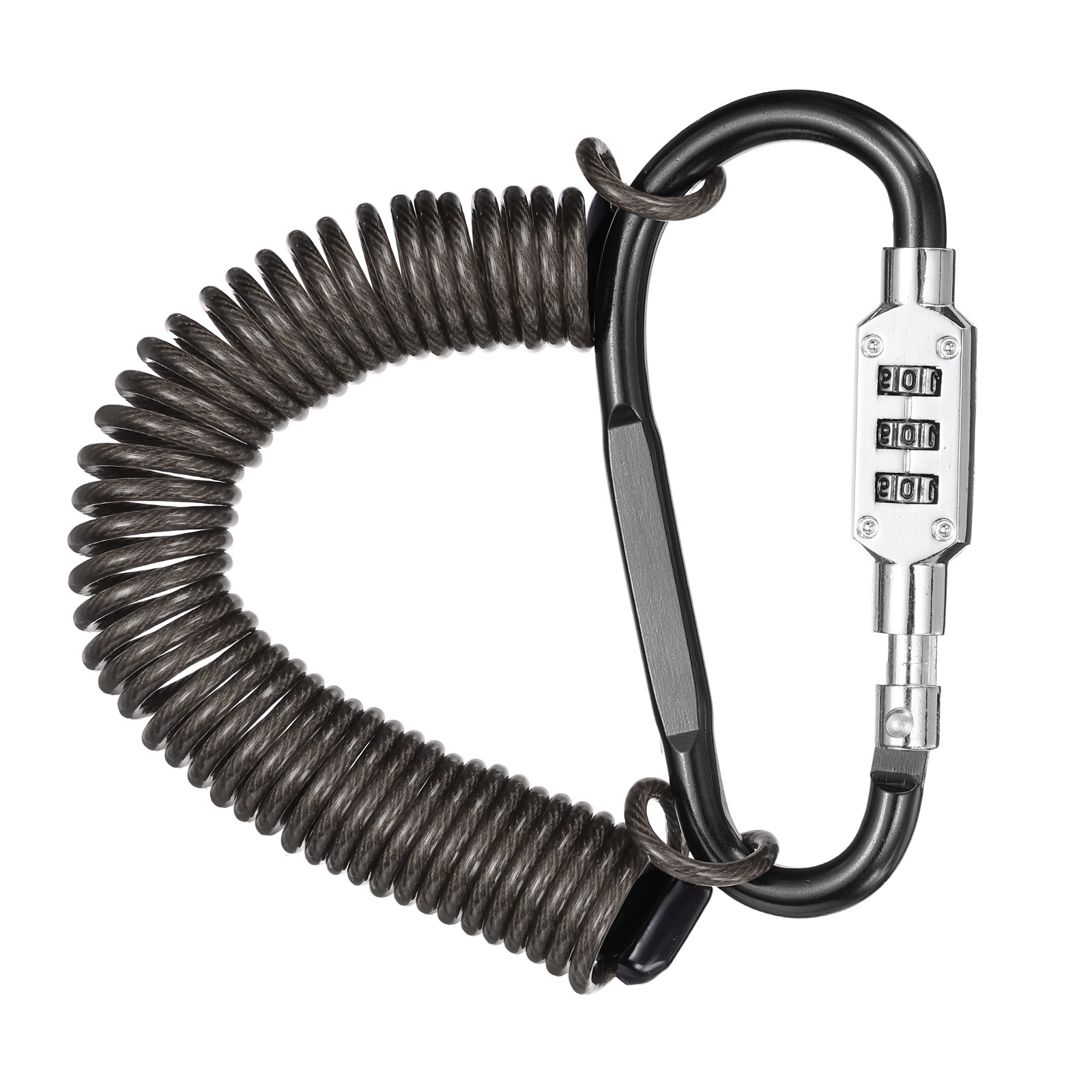 8.2Ft Security Cable Lock Steel Safety Cable with 3.8" Combination Lock Black