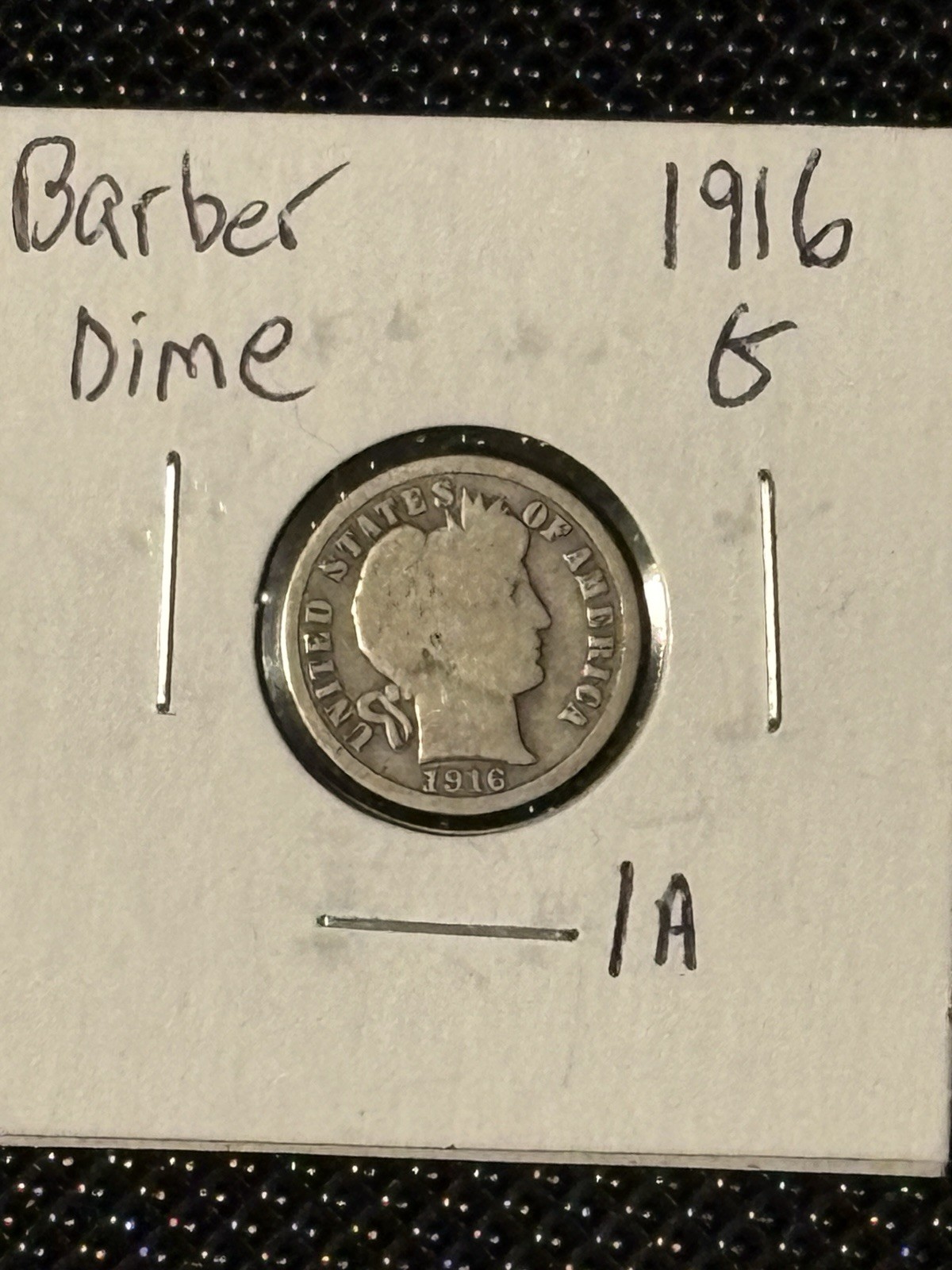 1916 Barber Dime Item-1A