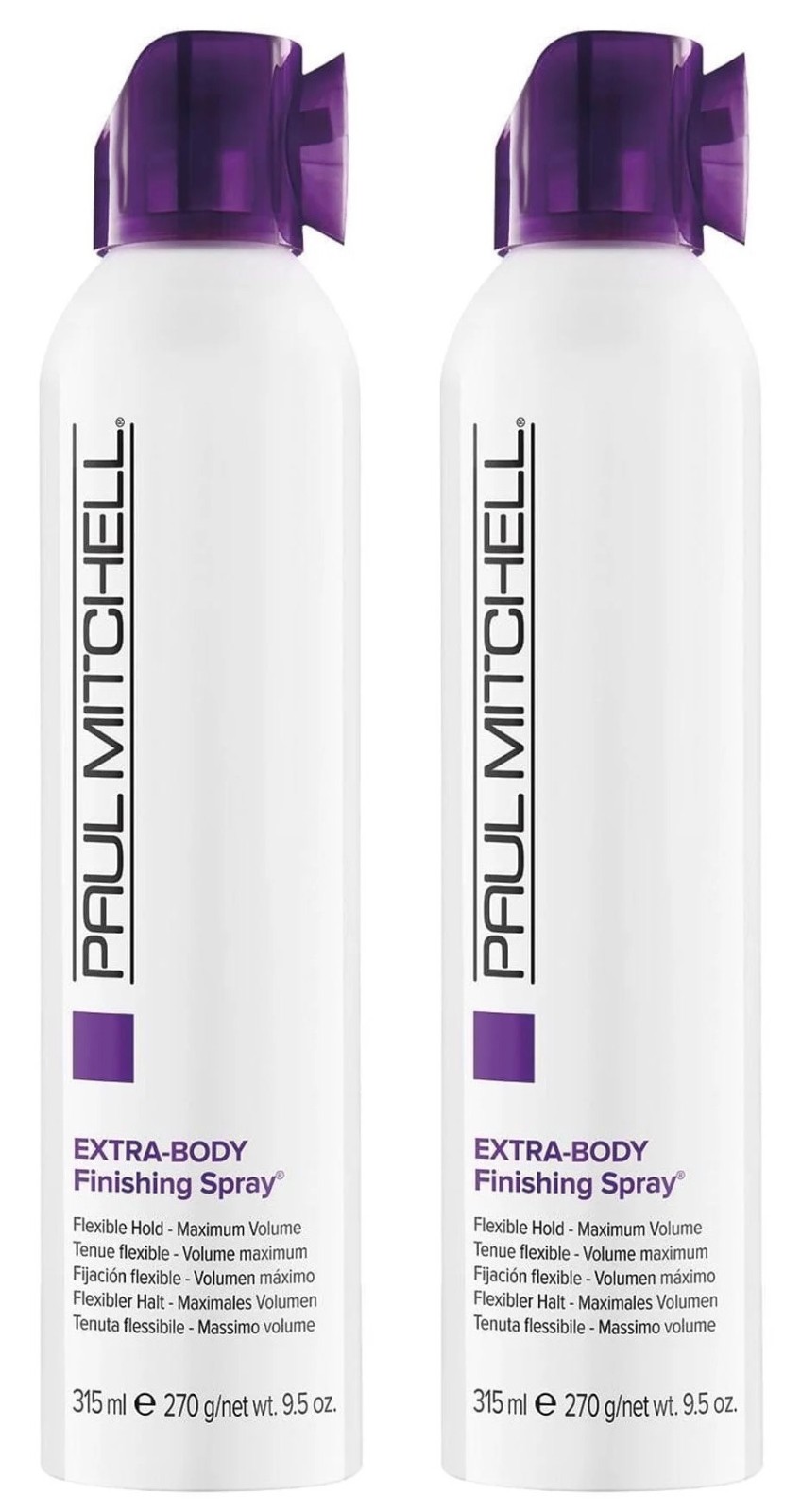Paul Mitchell Extra Body Finishing Hair Spray 9.5 Oz Maximum Volume, Pack of 2