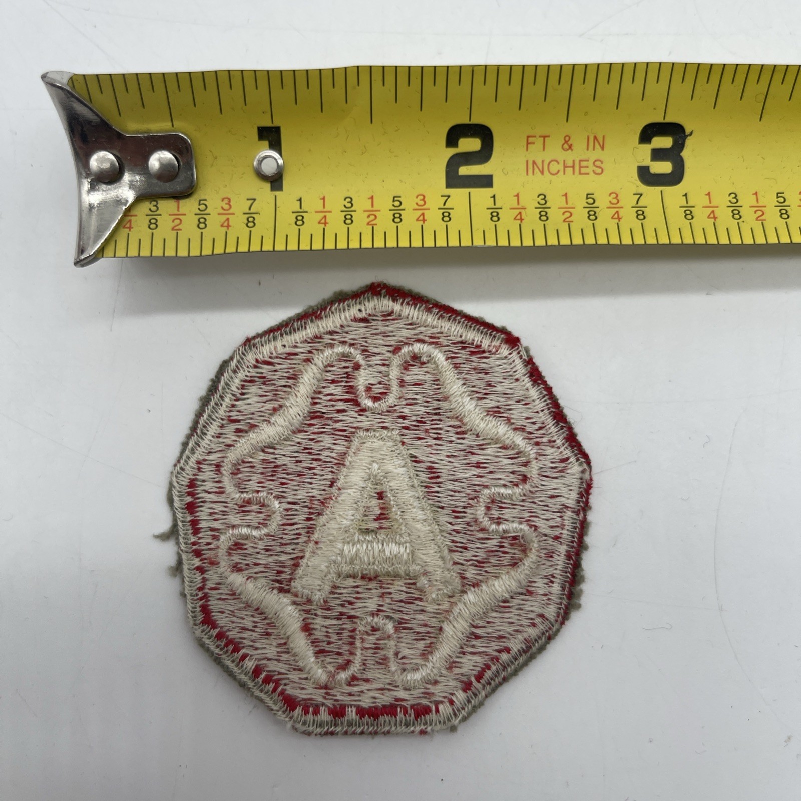 U.S. Military 9th Army Cut Patch Insignia “Letter A” In Clover ~2.5” Older Red
