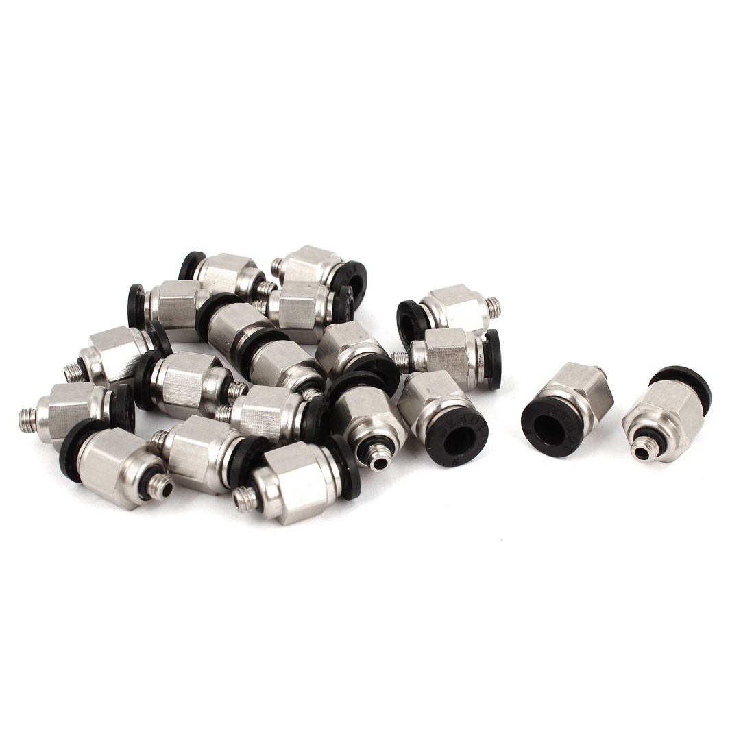 20 Pieces 5mm M5 Male Thread Straight Push in Tube Pneumatic Quick Fitting