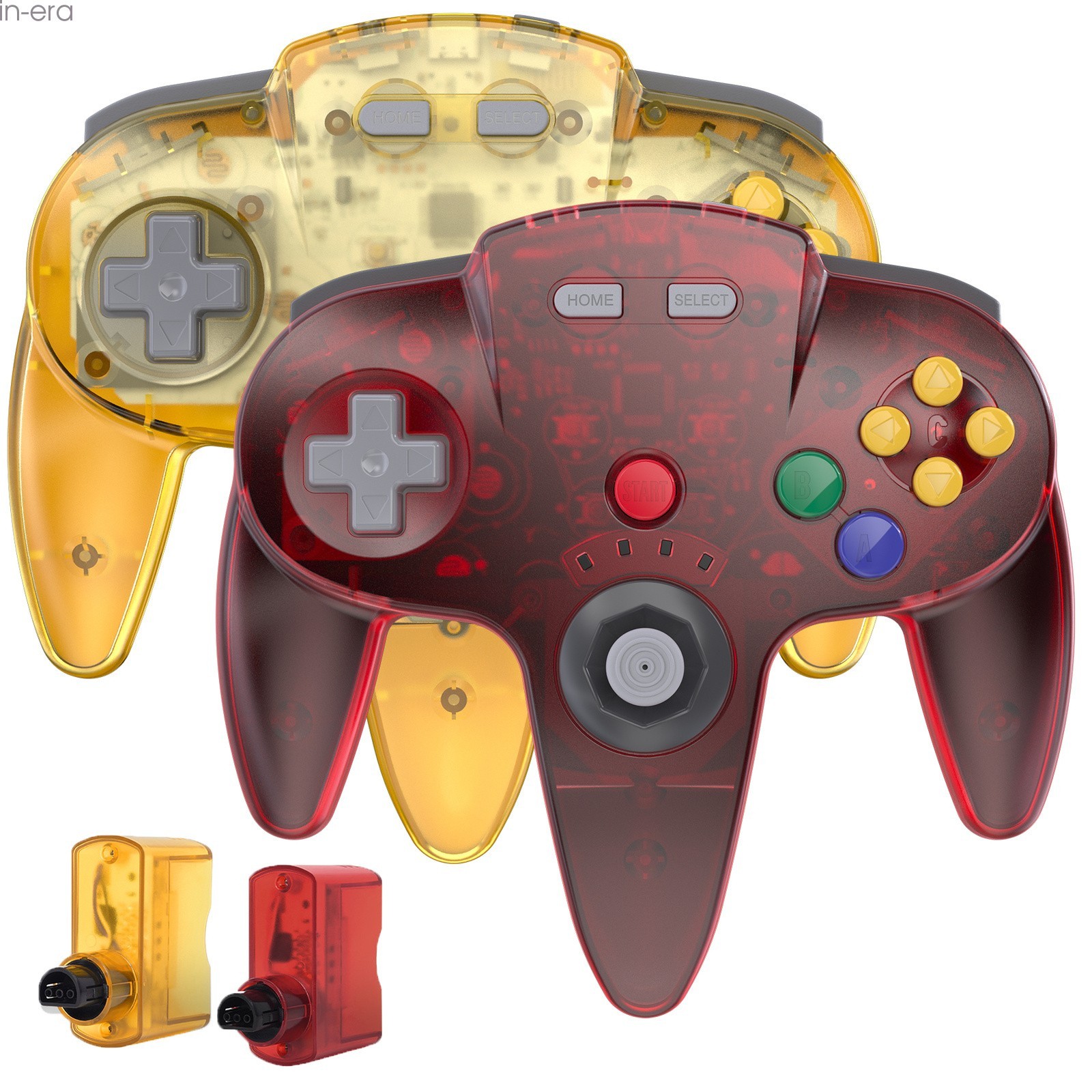 2PCS Rechargeable Wireless N64 Controller w/Rumble Pak for Nintendo N64 (N64)