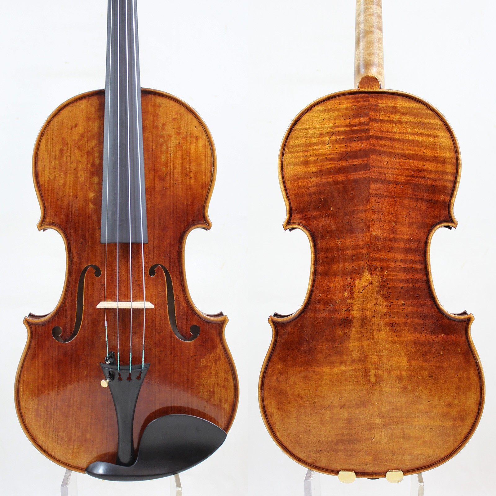 Own Works ! Left-handed! Stradivari Copy 4/4 Violin, Wonderful Tone ! M8338