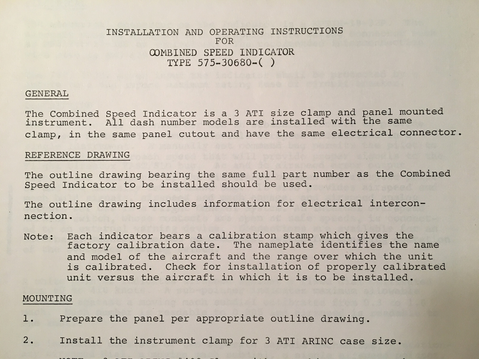 IDC Speed Indicator Type 575-30680 Series Install & Operating Instructions