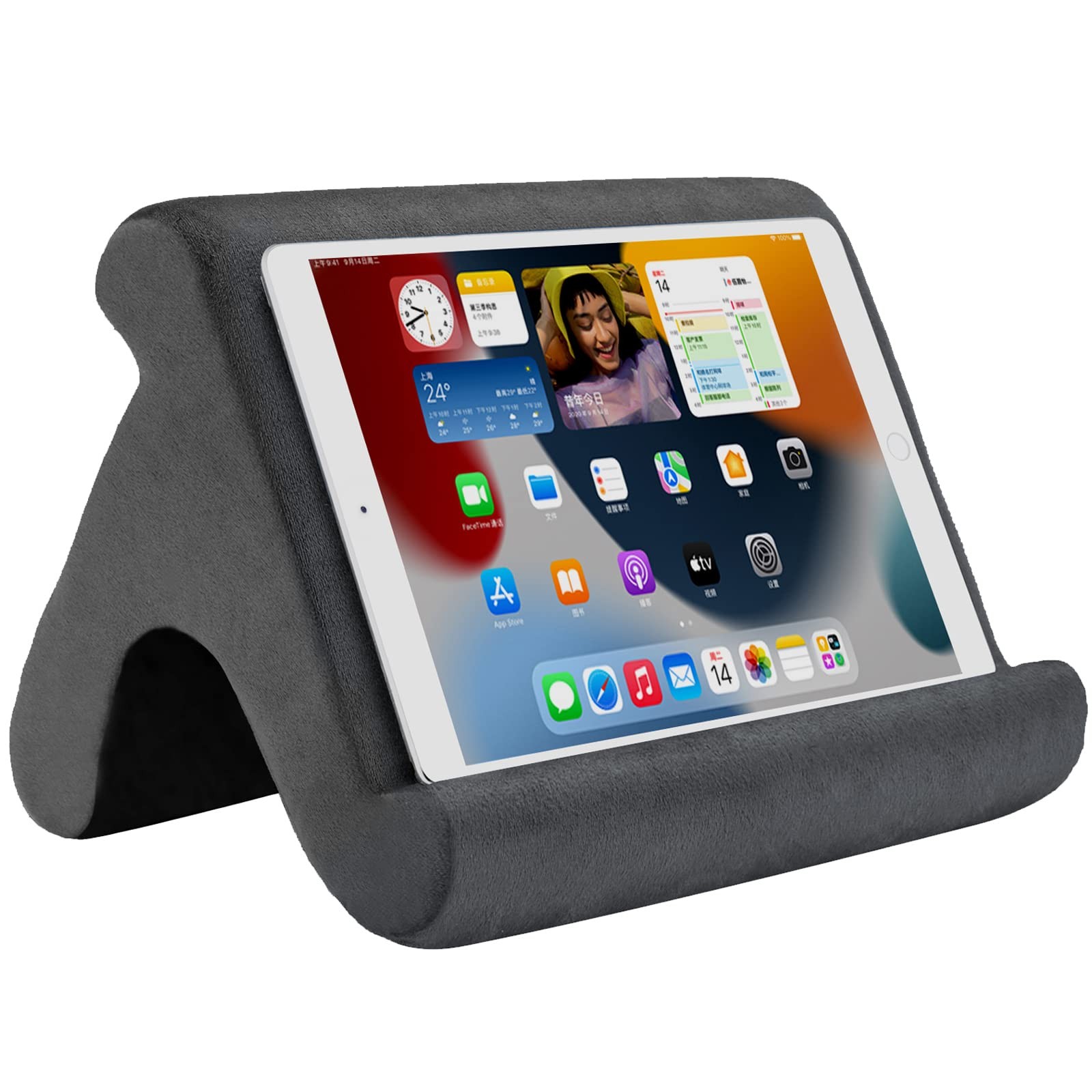 Pillow Stand - Holder & Dock for Bed with 3 Viewing Angles, with , Phones & i...