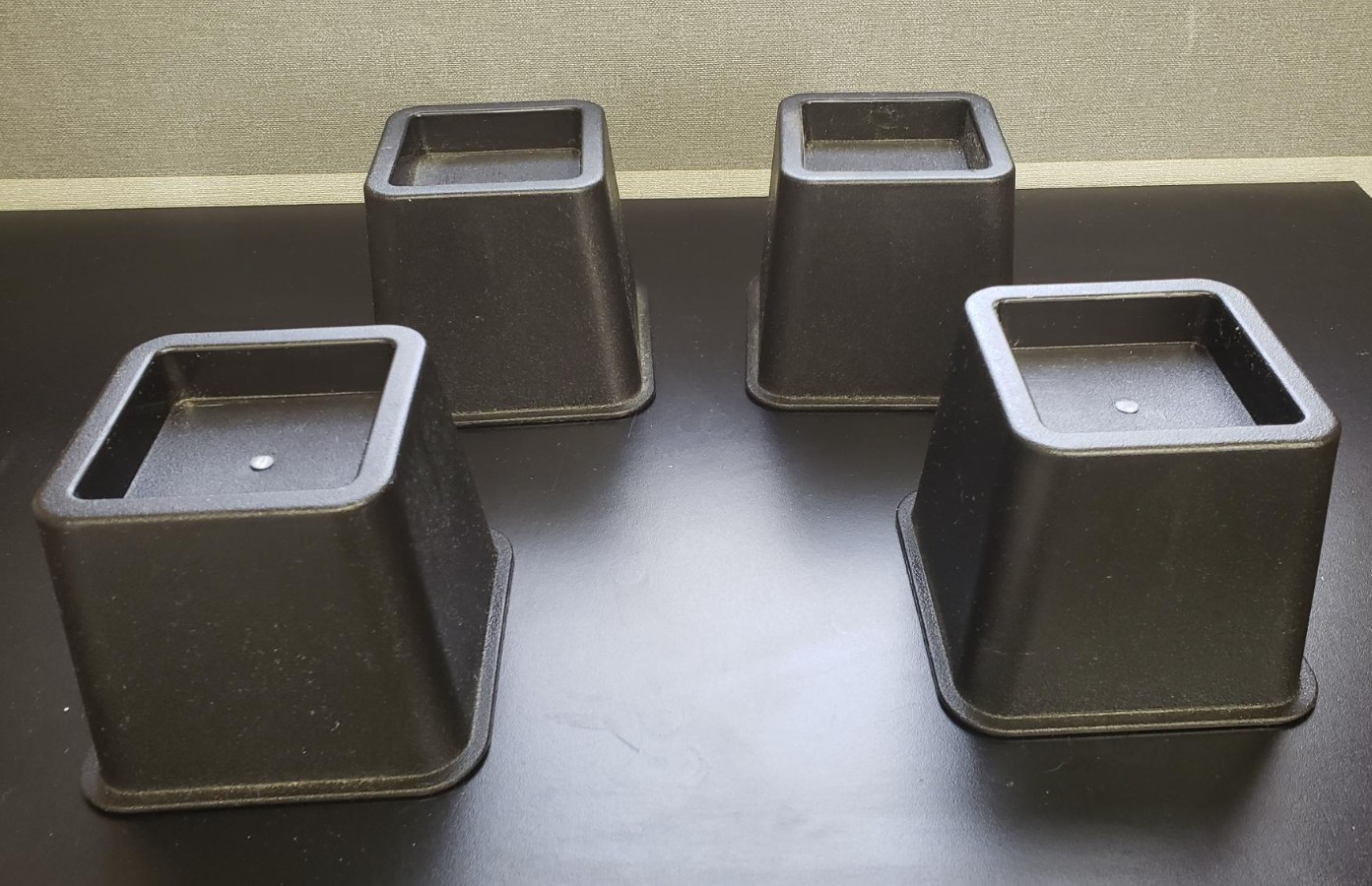 Bed Risers Set of 4 Heavy Duty Furniture Raisers Black Dorm Storage Lift