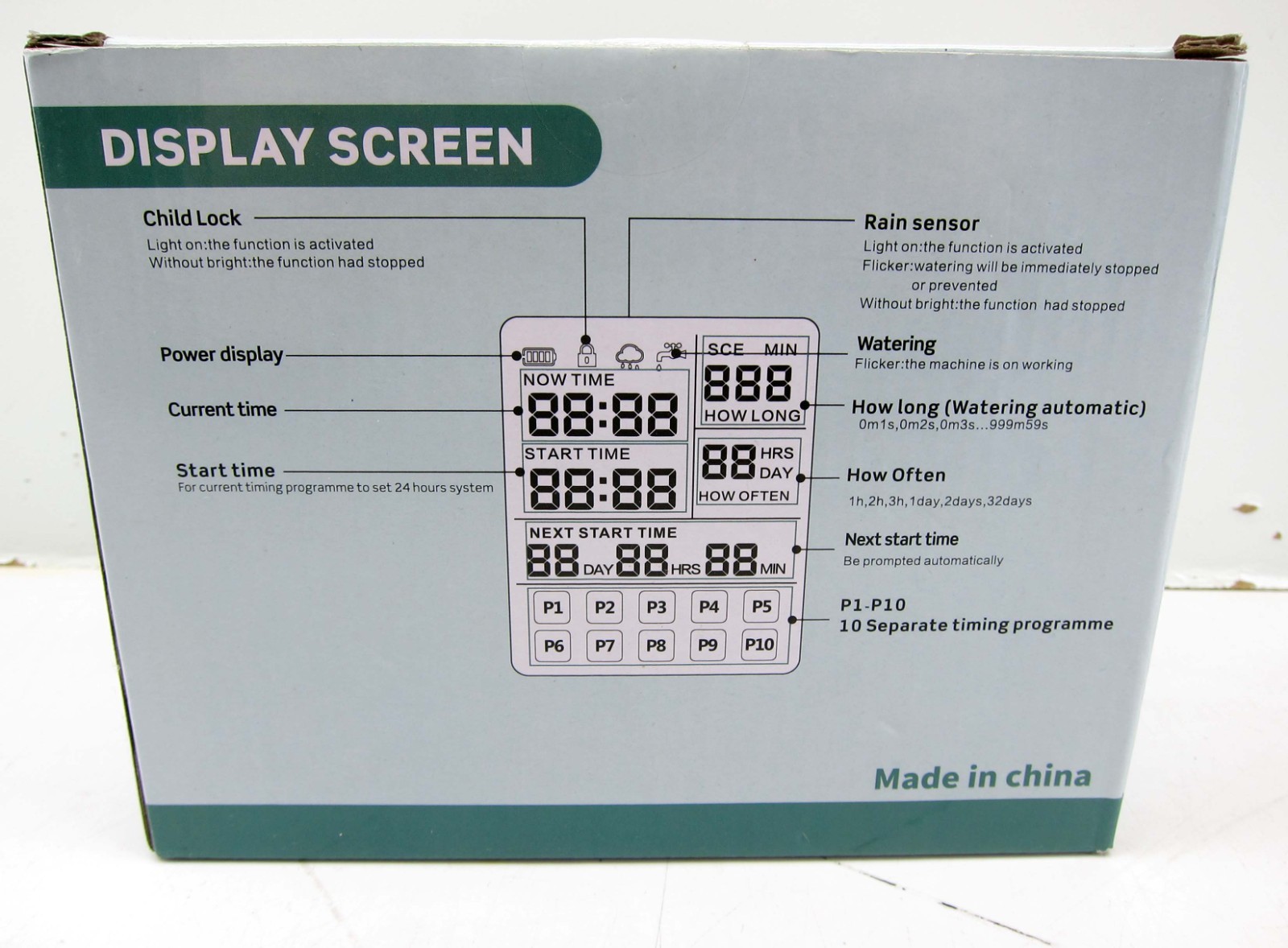 WT05 Automatic Water Timer IP54 Rain Sensor & Child-Lock – 1‑Zone, 10 Programs