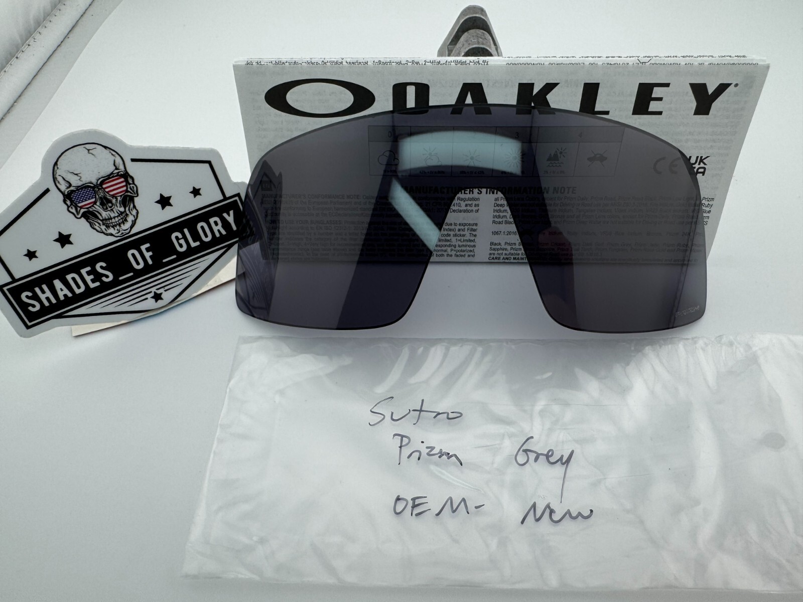 OAKLEY SUTRO PRIZM GREY SUNGLASSES LENS AUTHENTIC REPLACEMENT OEM OO9406 SHIELD