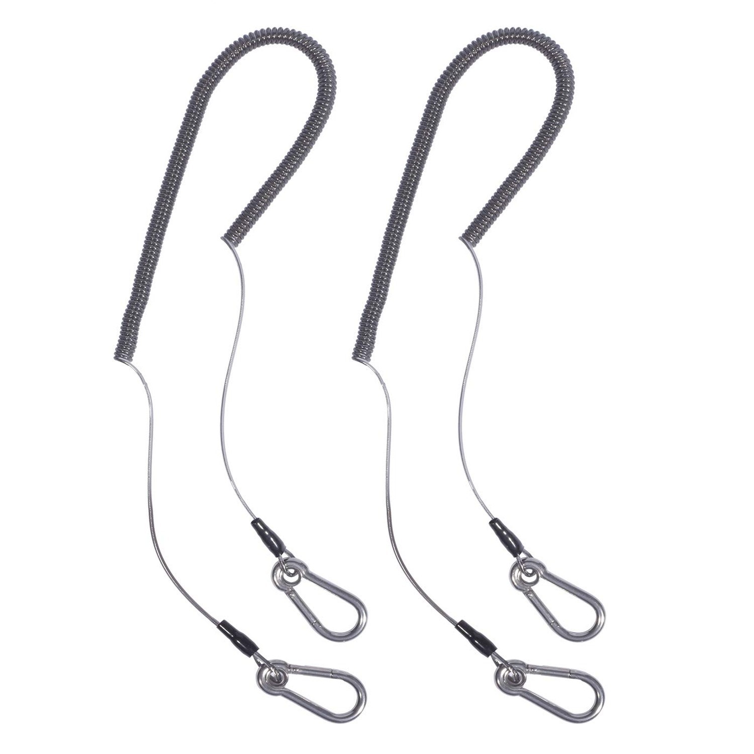 Retractable Coil Lanyard with Carabiner (2pcs) Long Coiled Tether for Tools/R...