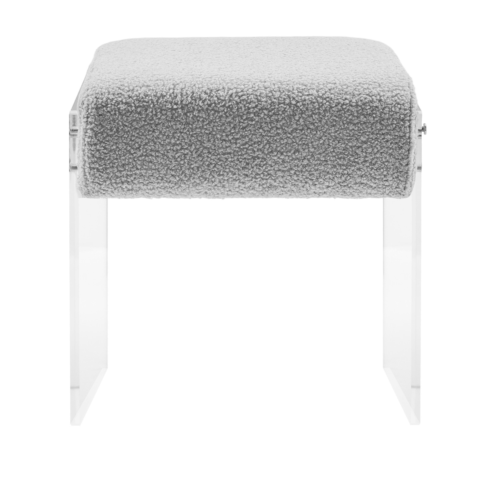 Modern Minimalist Acrylic Stool Chair, Makeup Stool Chair with Cushion Grey