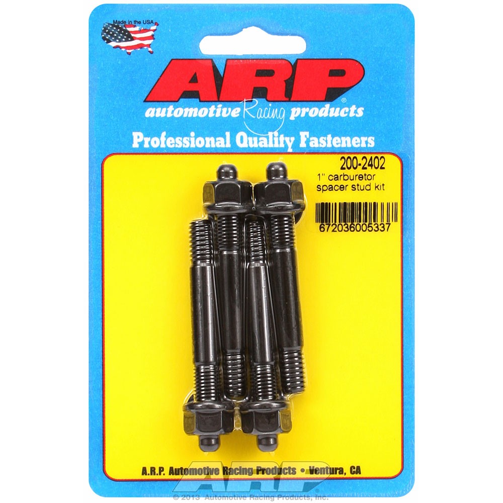 ARP Carburetor Stud Kit 200-2402; 5/16 x 2.7 in. Black Chromoly for 1 in. Spacer