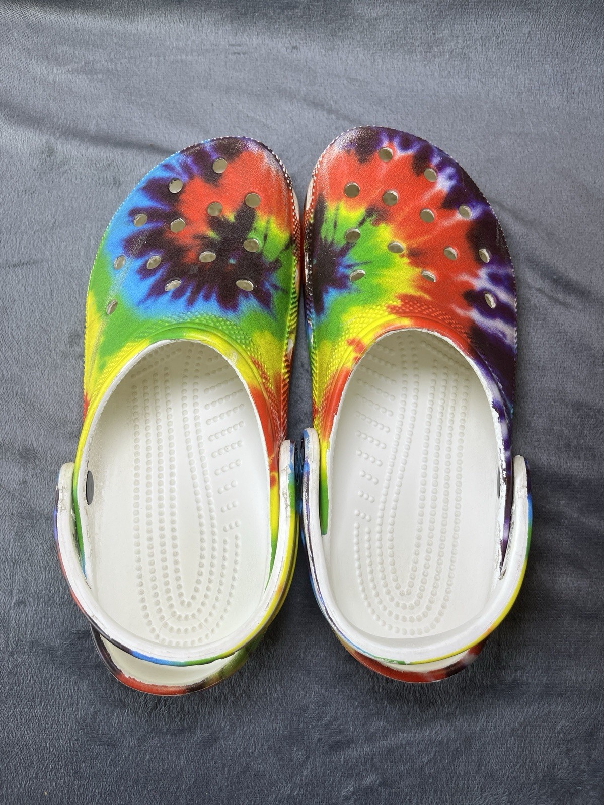 CROCS Classic Tie Dye Graphic Clogs Shoes Rainbow 🌈Size M8/W10