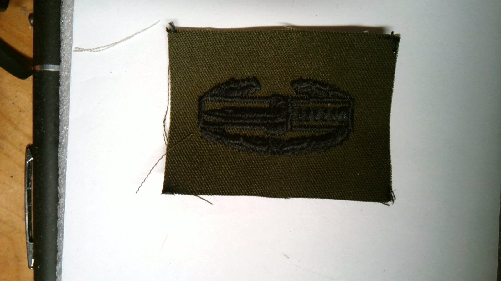 MILITARY PATCH SEW ON TAB OD GREEN BDU US ARMY COMBAT ACTION BADGE