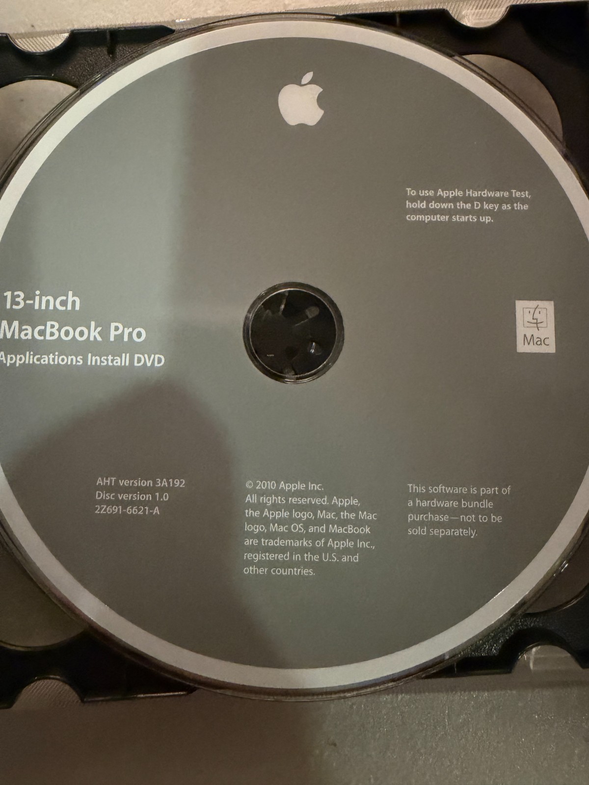 13-inch MacBook Pro OS X Install DVD Ver 10.63 & Application DVD AHT Ver 3A192