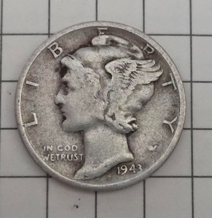 1943-S Mercury Dime- Silver- Scarce Better Date