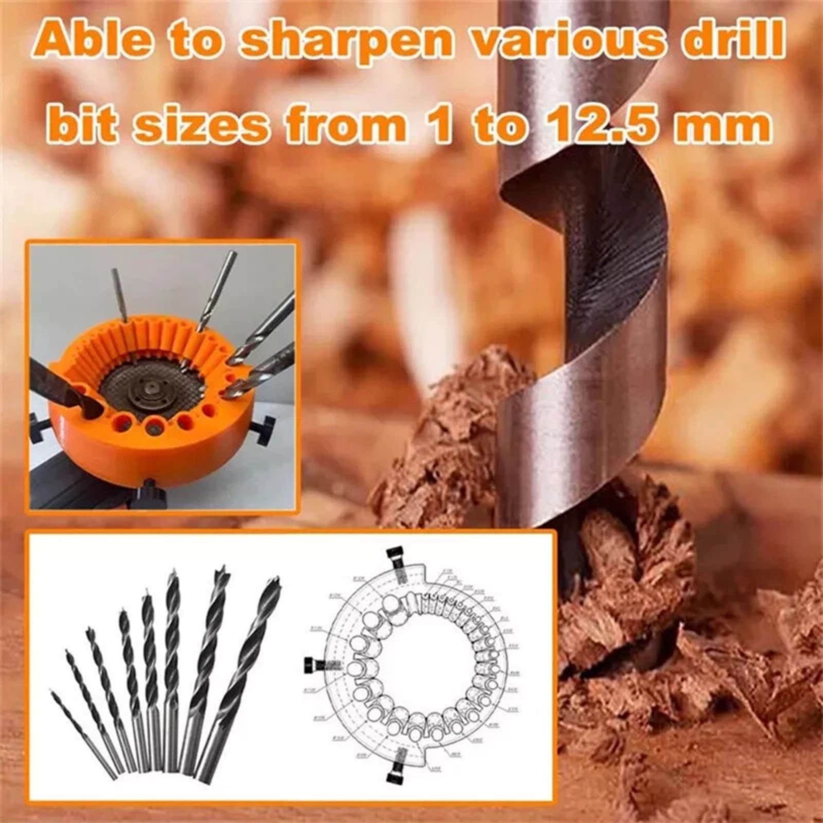 Drill Bit Sharpener Grinding Attachment for Power Drill, Old Bit Sharpening Tool