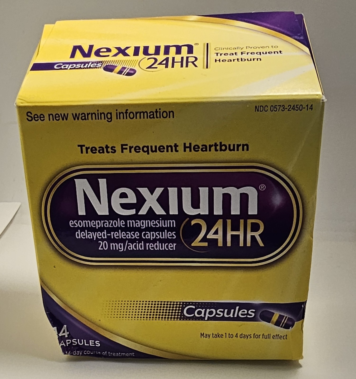 Factory Sealed-Nexium 24 Hours Treats Frequent Heartburn, 14 Capsules 08/2028