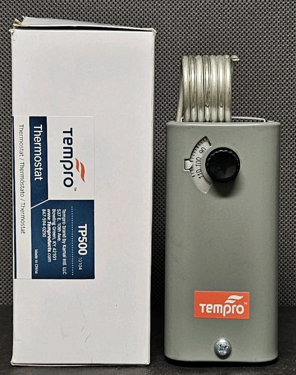 Tempro TP500 Line Voltage 30f - 110f Fixed Bulb Steel Housing SPDT Thermostat