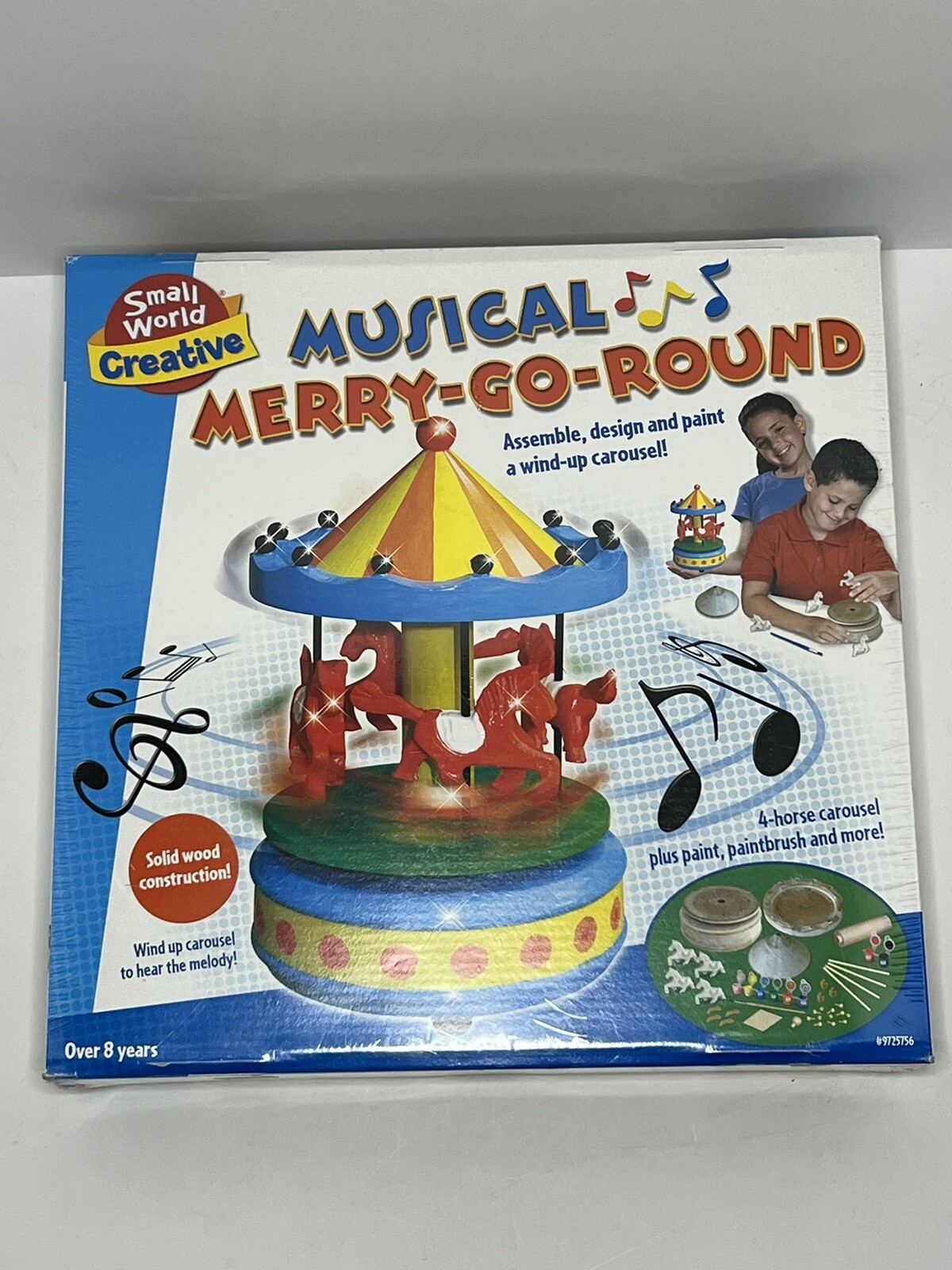 Musical Merry-Go-Round (Carousel) Small World Creative Wood Arts Crafts - Sealed
