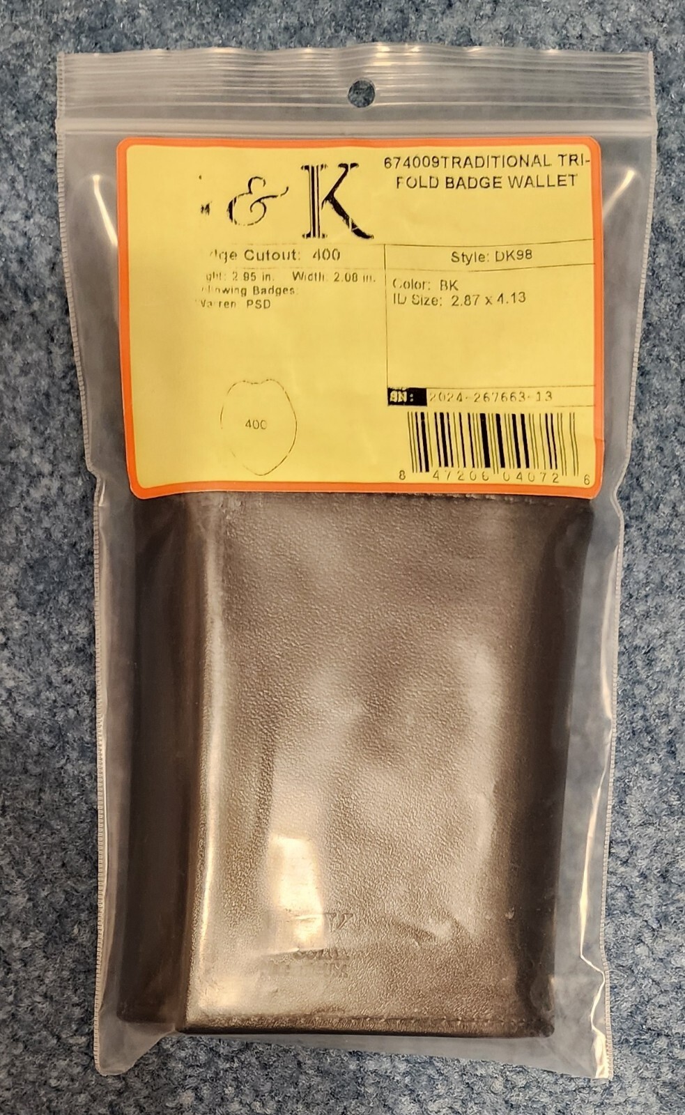 D&K TRI FOLD WALLET FOR MIAMI DADE COUNTY BADGE