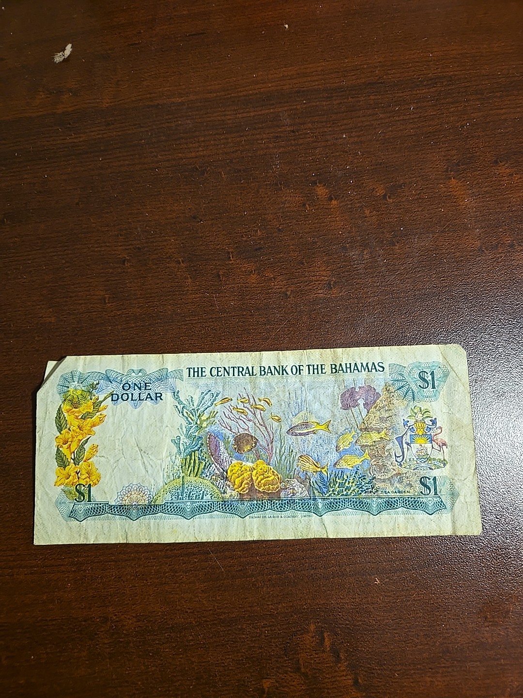 L.1974 BAHAMAS ONE DOLLAR NOTE - p35 Circulated