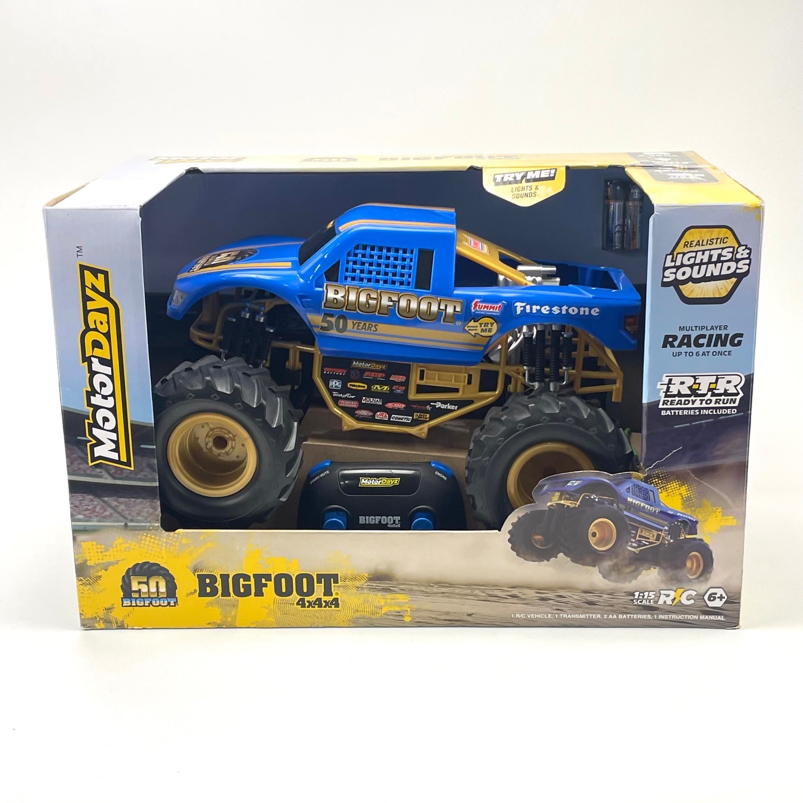 MotorDayz Bigfoot 50 Years RC Monster Truck 1:15 Scale Blue R5-15M51U-BL NEW
