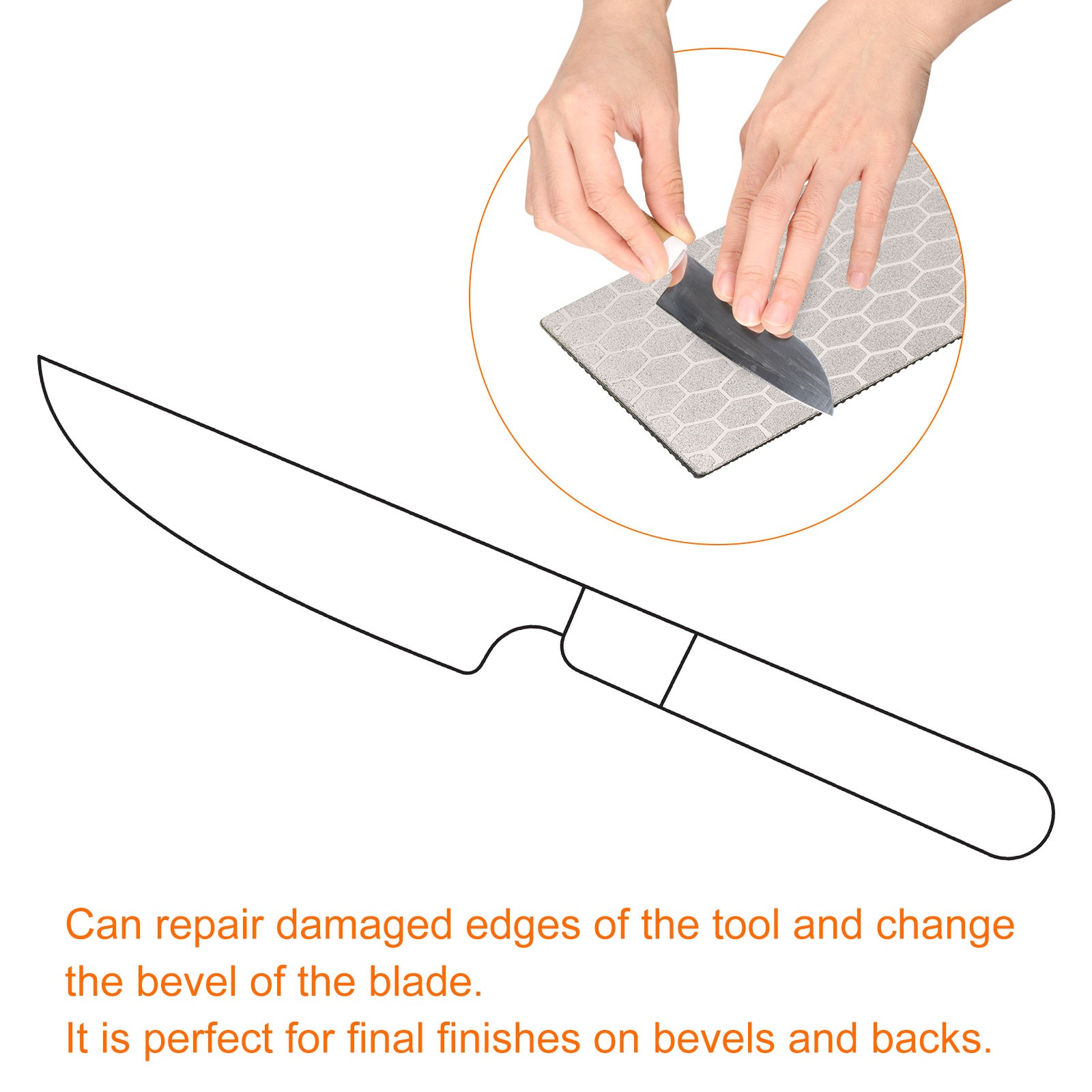 5pcs Diamond Sharpening Stone Set 200/400/600/1000 Grit with Angle Guide