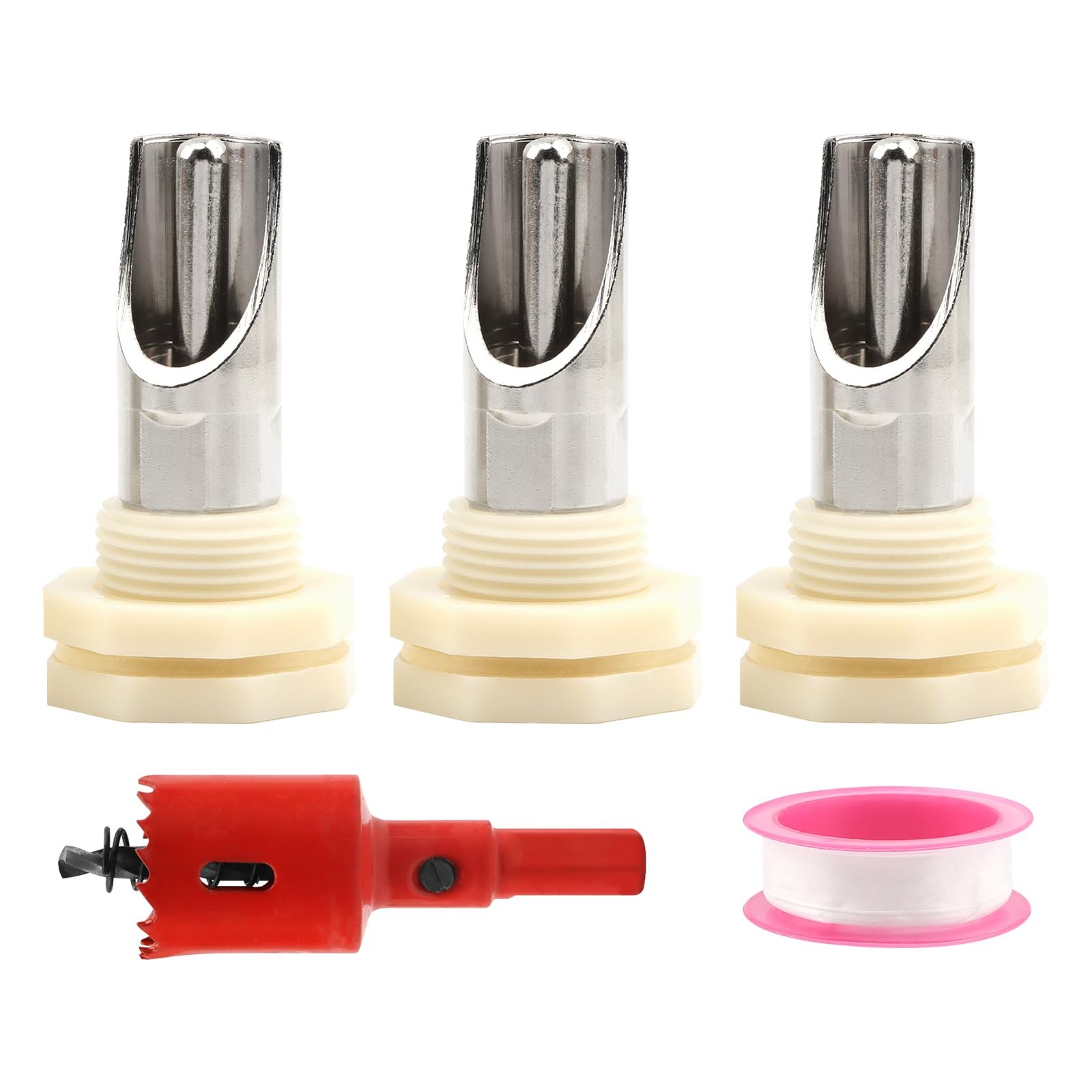 Pig Nipple Waterer for Barrel Kits, 3pcs Stainless Steel Automatic Pig Drinke...