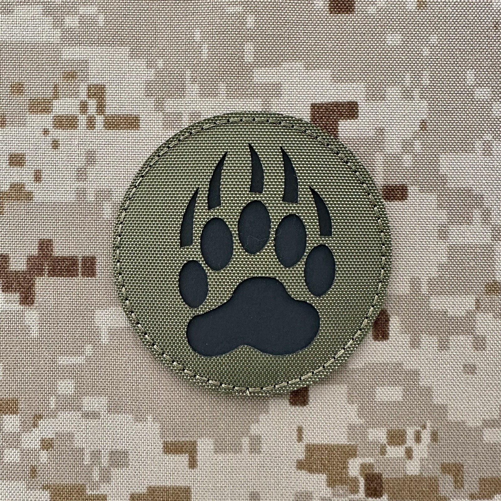 Bear Paw Patch Ranger Green Olive Drab Morale IR - Hook & Loop