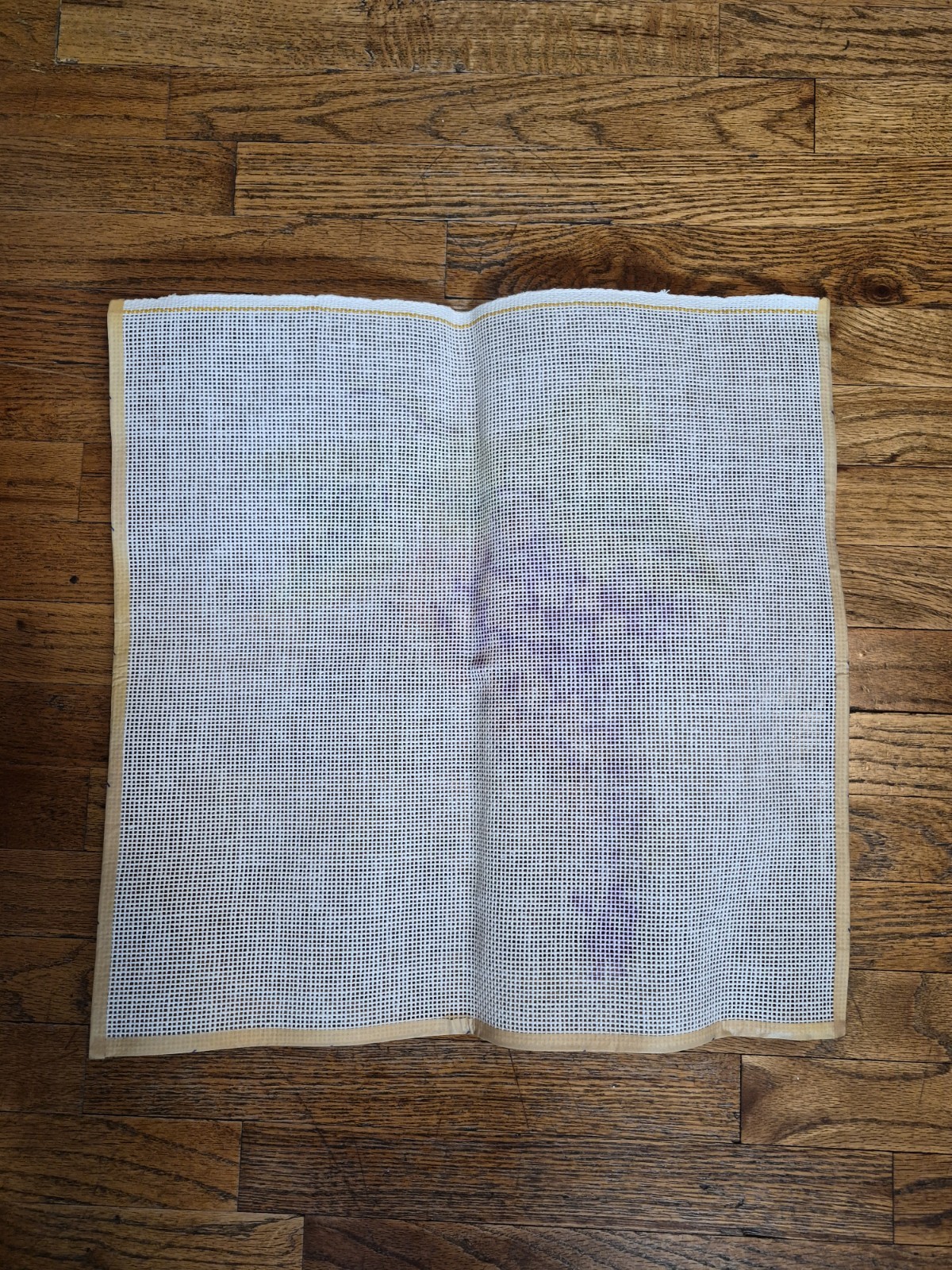 Vintage Tapestry Needlepoint Lilac Pattern On Aida Mesh