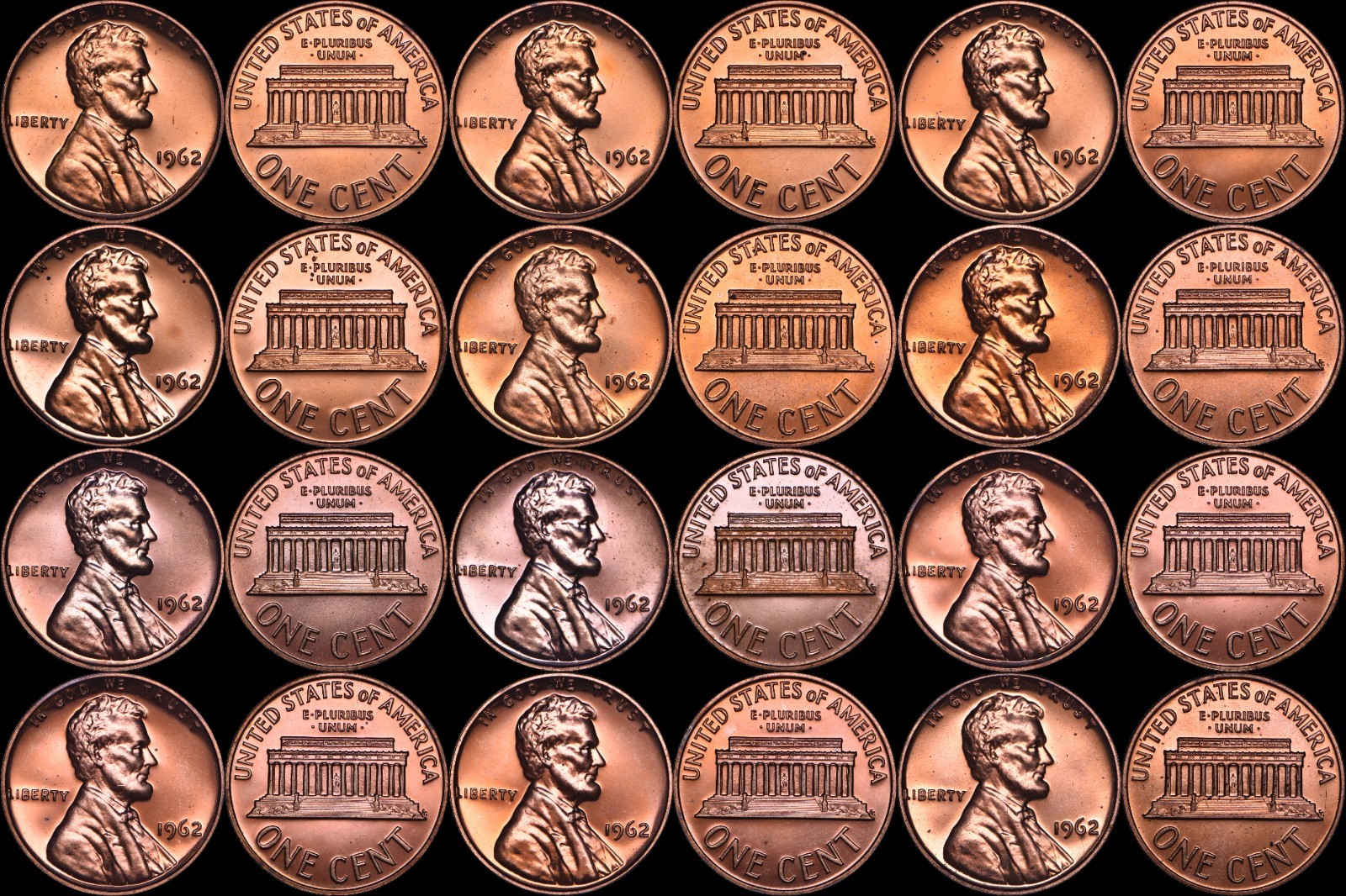 1962 Gem Proof Lincoln Memorial Cent Random (1) coin from photos BU RED