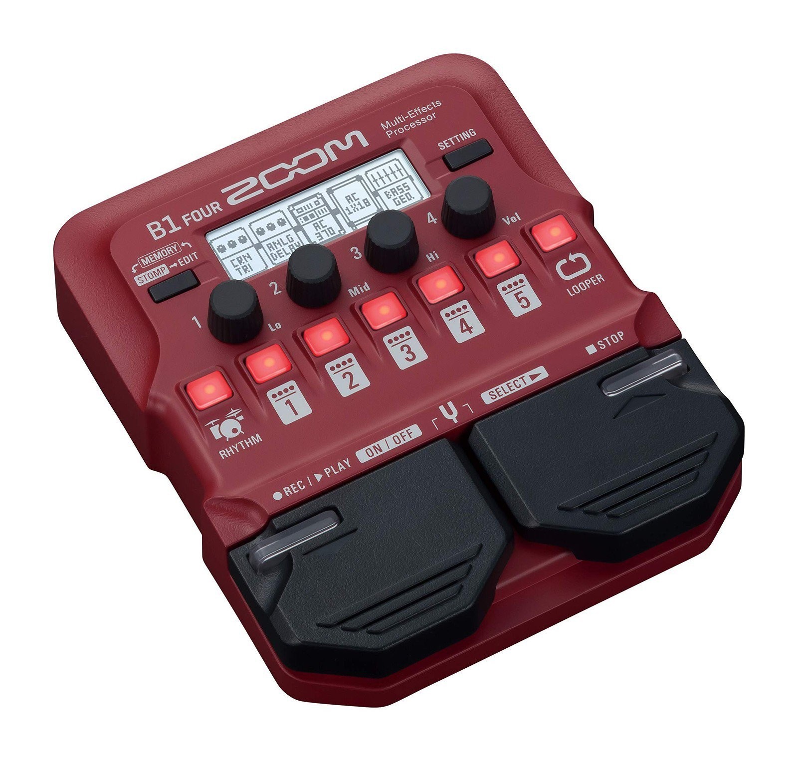 Zoom B1 FOUR Bass Multi-Effects Processor with 70+ Built-in Effects, Amp...