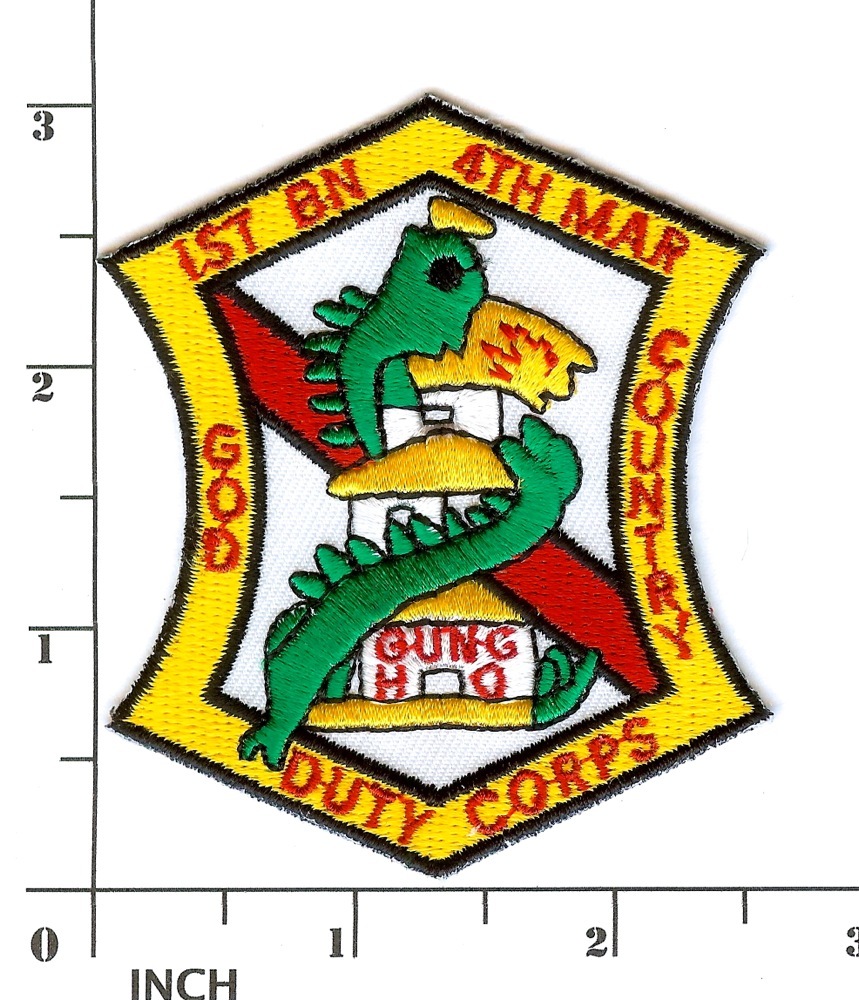 USMC 1st Bn/4th Mar Vietnam -style PATCH ! 1/4 1st Battalion/4th Marines GUNG HO