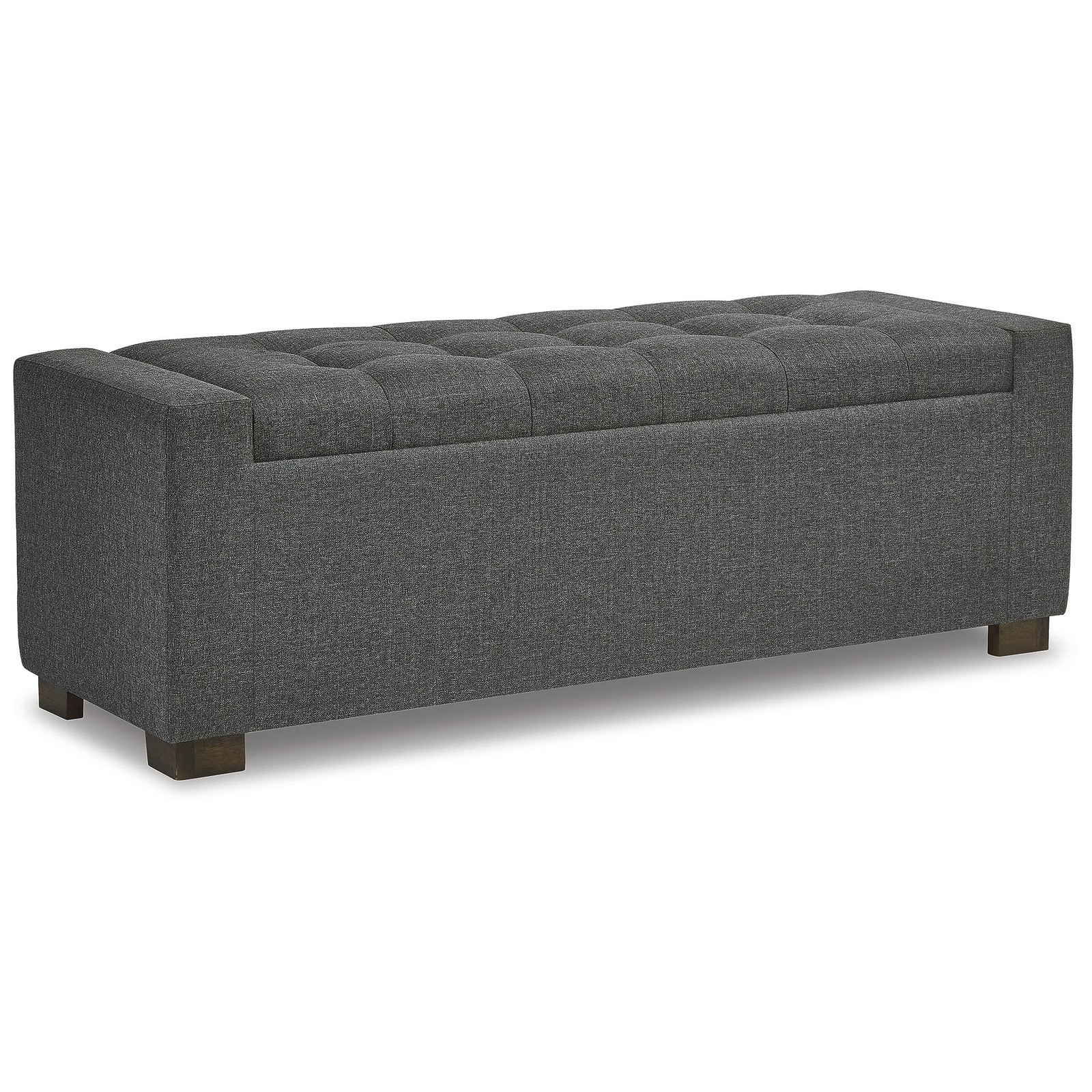 Signature Design by Ashley Cortwell Storage Bench - Gray Polyester Upholstered
