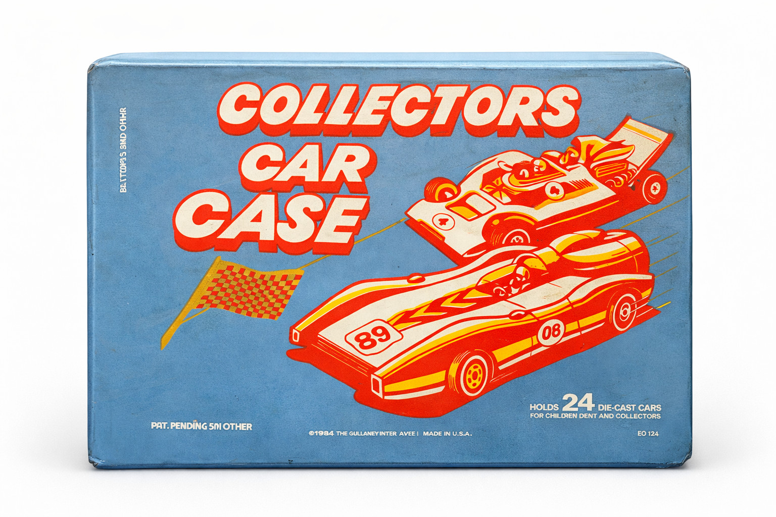 Vintage Collectors Car Case Holds 24 Die-Cast Cars Metal w/ Handle Blue
