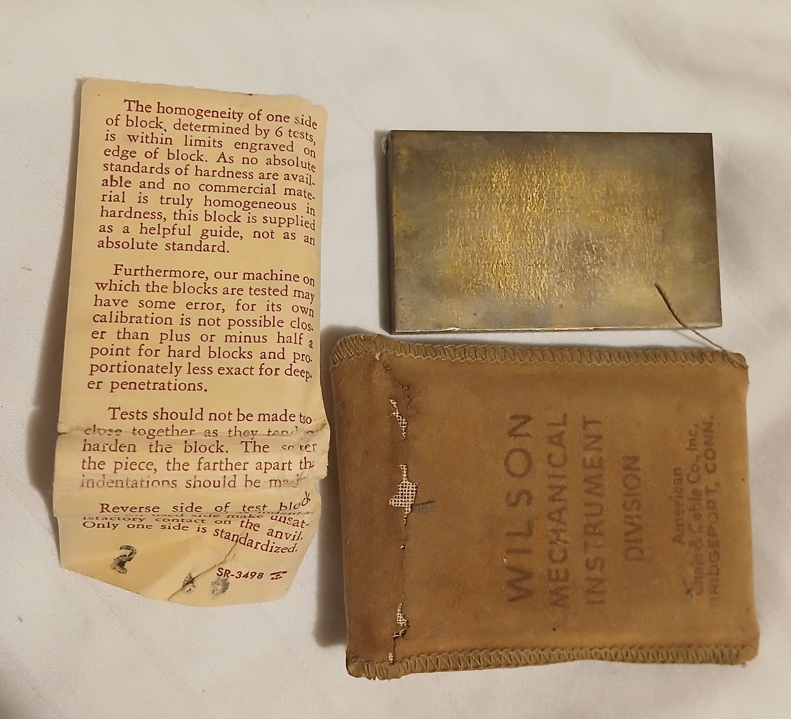 SOLID BRASS  ROCKWELL B23.4 + 1.5 TEST BLOCK