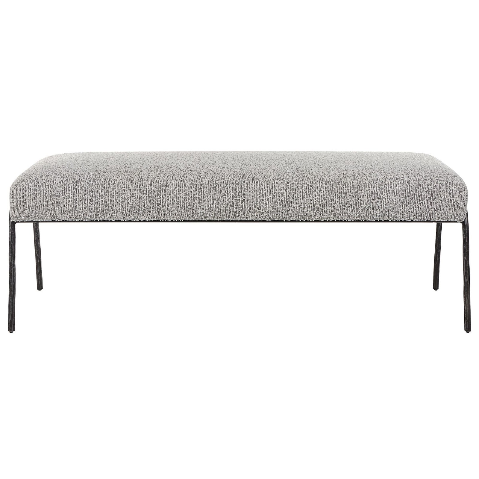 Uttermost 23685 Jacobsen 56"W Iron Framed Fabric Bench - Grey