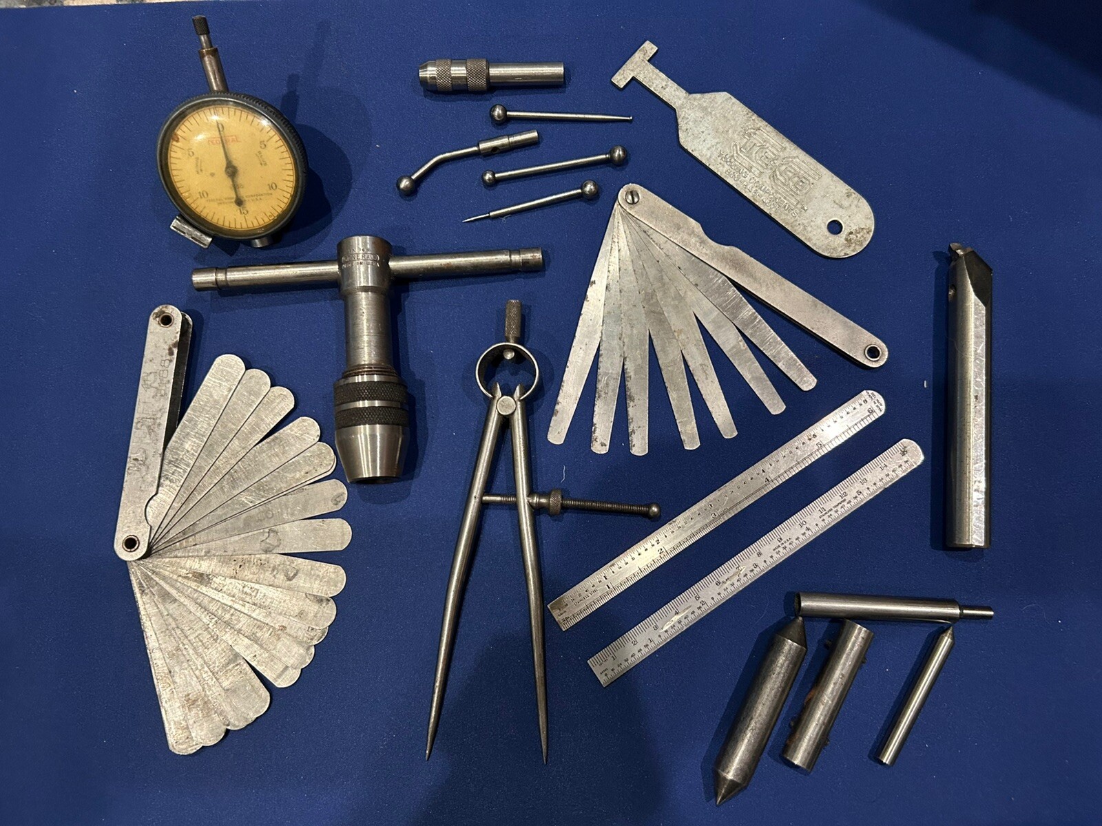 VINTAGE MIXED  LOT MACHINIST TOOLS, STARRETT, LUFKIN, GENERAL and MORE