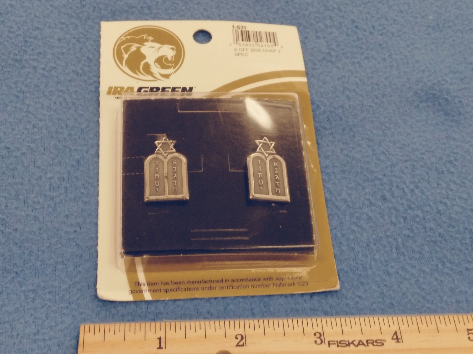 PAIR OF - US MILITARY JEWISH CHAPLAIN PINS SILVER COLOR STAR - NEW