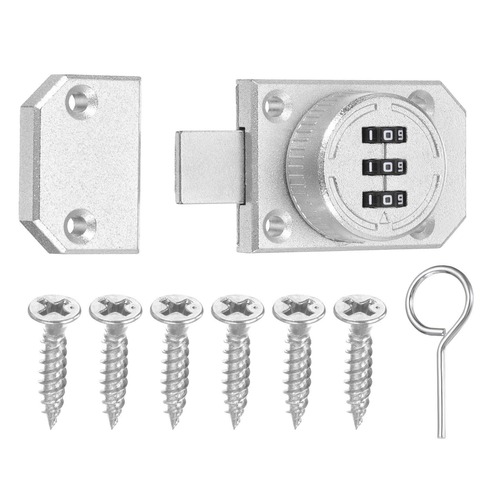 Combination Cabinet Latch Zinc Alloy Mechanical Keyless Password Locks Silver